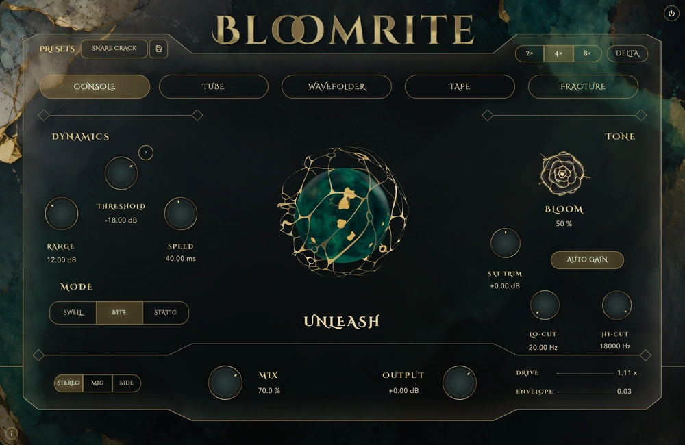 Bloomrite with the Console style selected.