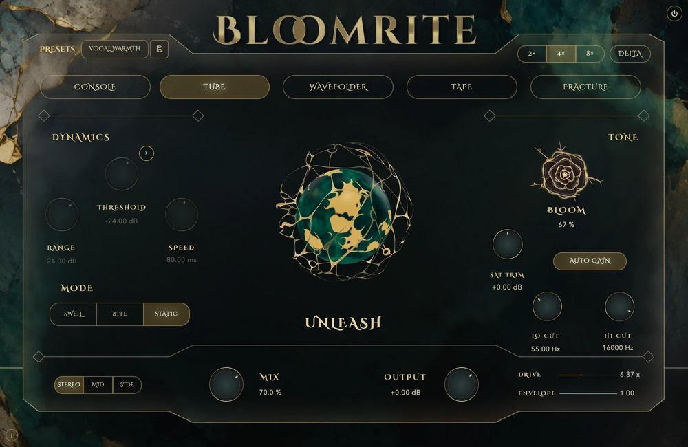 Bloomrite with the Tube style selected.